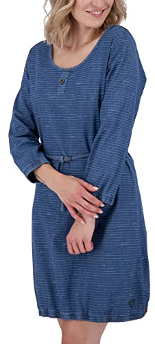 alife & kickin Damen DoroAK DNM B Longsleeve Dress Kleid Damenkleid Jeanskleid Freizeitkleid Sommerkleid XS-XXL, Dark Denim, M