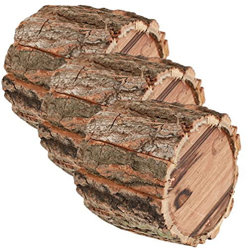 Happyyami Bauernblumenkübel Blumentopf Rinde -Pflanzgefäß Blumenbehälter: Rinden-Blumentopf Holzkübel Fass-Pflanzgefäße Rustikale -Pflanzgefäße für Innen-Wohnkultur Pflanzenhalter 3St