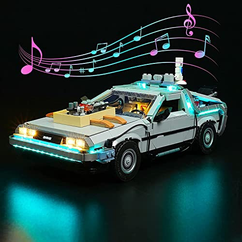 Led Licht Set für Lego Die Zeitmaschine aus Zurück in die Zukunft Creator, Sound Version (Spiel Musik) Dekorationsbeleuchtungsset für Lego 10300 Back to The Future Time Machine(Kein Lego-Modell)