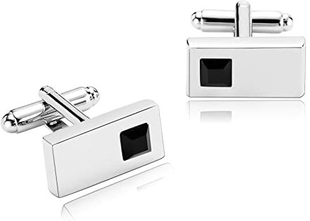 Banemi Manschettenknöpfe Herren Tracht, Manschettenknöpfe Herren Tracht Edelstahl Rechteck Hochzeitsgeschenke für den Bräutigam 1X1.9CM