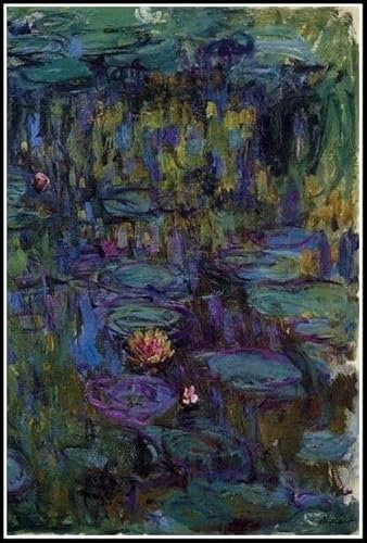 Seerosen Malerei von Claude Monet Diamant Malerei Kits für Erwachsene, 5D Kristall Diamanten Kunst mit Zubehör Werkzeuge, Bild DIY Kunst Handwerk für Heimdekoration Geschenk