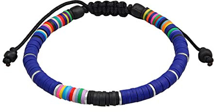 Kuzzoi Buddha Herren Armband aus Heishi und indonesische Glas Perlen geknotetes Nylonband mit Beads 925 Sterling Silber Surferarmband Länge 19cm verstellbar