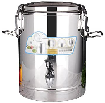 YYUINU Cubo Aislado, Hervidor De Agua Caliente, Acero Inoxidable, para Utensilios De Cocina De Cerveza Casera y Olla De Caldo, Plata,with tap-50L