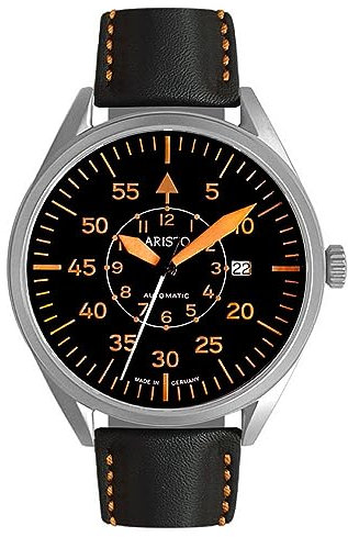 Aristo Herren Uhr Armbanduhr Fliegeruhr Automatik 3H224 Leder