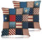 Swono Patchwork-Kissenbezüge mit amerikanischer Flagge, quadratisch, Grunge Denim, USA-Flagge, 45,7 x 45,7 cm, 2 Stück, Deko-Kissenbezüge, Heimdekoration, für Couch, Sofa, Auto, Schlafzimmer, ohne