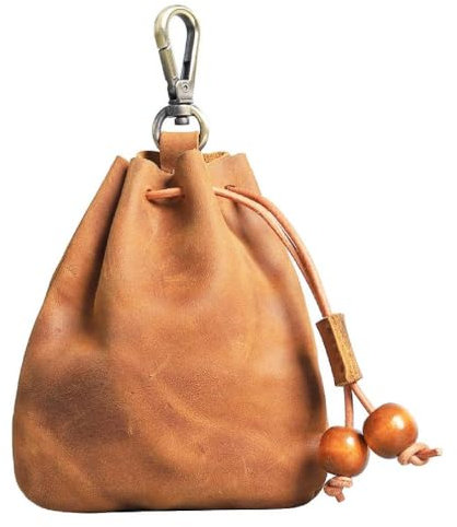 KieTeiiK Gürteltasche mit Kordelzug, zum Anklipsen, Leder, Münztasche, kleine Geldbörse, Kostüm-Zubehör, Schmuckbeutel, Gürteltasche, Kordelzug-Tasche für Messen, Mittelalter-Gürteltaschen, Kostüme,