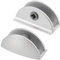AERZETIX - C41645 - Juego de 2 patas soporte portacristales para vidrio espejo 8-10mm - pinza de cristal en forma de media luna - consola de ducha - acabado plata mate