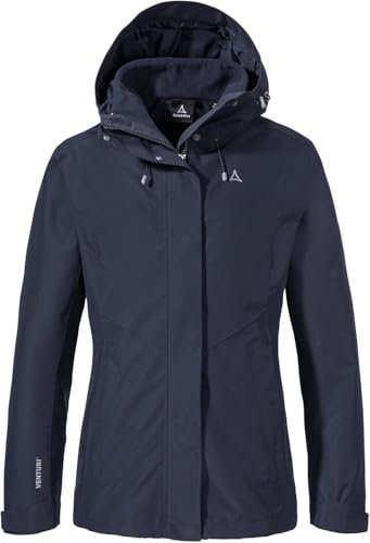 Schöffel Damen 3in1 Jacket Style Okere WMS, wasserdichte, atmungsaktive Outdoorjacke mit herausnehmbarer Fleecejacke, warme 3in1 Jacke mit verstellbarer Kapuze, navy blazer, 38