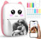 Mini Imprimante Portable, Imprimante Photo Thermique Sans Encre avec 13 Rouleaux de Papier, Imprimante Intelligente Bluetooth Compatible avec Android et iOS, Pour D'étiquettes, Images, Note (X5S-Rose)