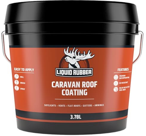 Liquid Rubber Caravan Roof Coating - Solar Reflective Sealant, Trailer and Camper Roof Repair, Waterproof, Easy to Apply 3.79 Litres
