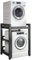 Washing Machine Stacking Kits Drum Washing Machine Cabinet with Height Adjustable Stacking Kit for Washer and Dryer 400KG Load Capacity Over Washer Machine Storage Unit (Dark Gray, Black Leg)