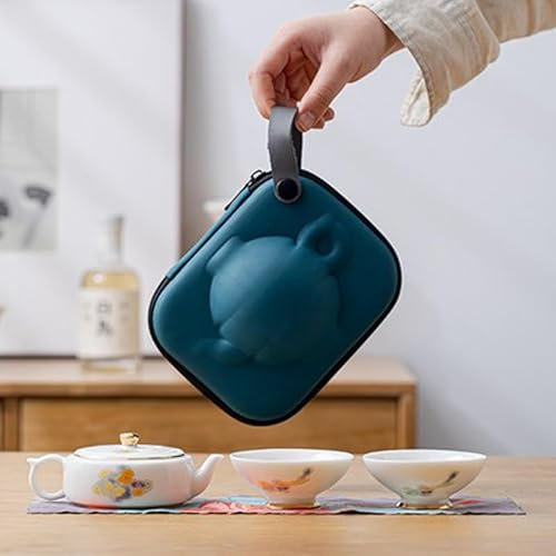 Teekanne mit Aufguß für losen Tee, Teekanne, Teekessel, Geschenke for Frauen, Kuaike-Tasse, eine Kanne, zwei Tassen, niedliches und exquisites Outdoor-Reise-Teeset aus Keramik (W1) (Color : W2)