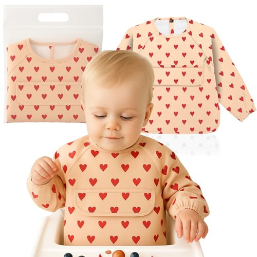 Weakup10 Wasserdichtes Ärmellätzchen | Wasserdichte Babylätzchen | Bib | 6 bis 36 Monate | Baby Lätzchen mit Ärmel | BLW-Ärmellätzchen** | Wasserdichtes Babylätzchen | Leicht zu reinigen