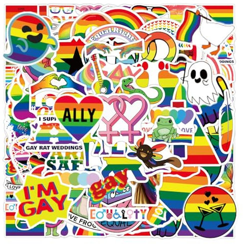 100 Regenbogen-Aufkleber, Stolz-Aufkleber, Gleichgeschlechtliche Graffiti-Aufkleber, Wasserfest, Selbstklebend, Bunte Aufkleber Mit Mehreren Stilen, Geeignet Für Diy-Dekoration