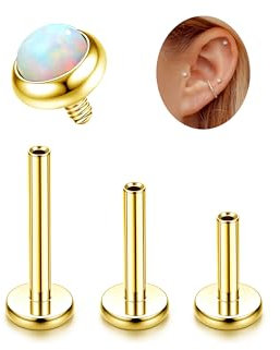Adramata G23 Titan Helix Tragus Labret Lippenpiercing Medusa Innengewinde Medizinische Ohrstecker Ohr Klein Conch Gold Silber