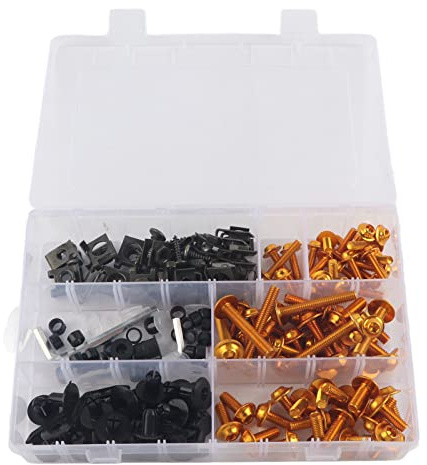 Zohisin Kit Viti Carenatura Parabrezza Moto 198 Pezzi M6 in Alluminio Ergal Colore Oro Accessori per Z750 Aprilia RS 125 S1000r