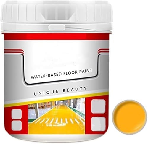 Floor Paint, Quick-Dry Anti-Slip Water-Based Floor Paint, Waterproof Epoxy Floor Paint, Water-Based Garage Floor Paint Epoxy Floor Paint (Yellow)