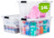 KONZEPT Aufbewahrungsbox mit Deckel (14L-3er Set), BPA-frei, robuster Verschlussclips