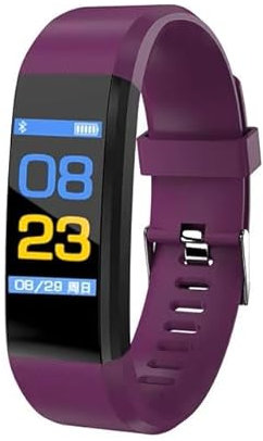 Smart Band Fitness, Contapassi, CardioFrequenza, Pressione Sanguigna, Monitor Sonno, Calorie, Notifiche Smartphone, App Fitness, IP67, Modalità Sportive, Standby 10 giorni, Bluetooth, Sveglia (Viola)