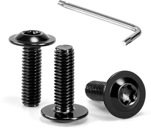 Tunejoy Viti a Testa Bombata Torx Nero con Flangia M5 x 16 mm Vite a Testa Esagonale Bulloni in Acciaio Inox A2 V2A Viti a Brugola con Chiavi a T25 Filettatura Completa 30 Pezzi