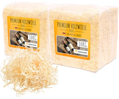 verpacking viruta de madera de abeto (cantidad a elegir) para regalos y paquetes - material de relleno decorativo 20 kg