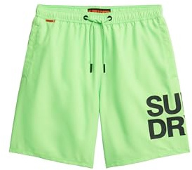 Superdry Herren Sportswear 43,2 cm Badeshorts mit Logo Neongrün XXL