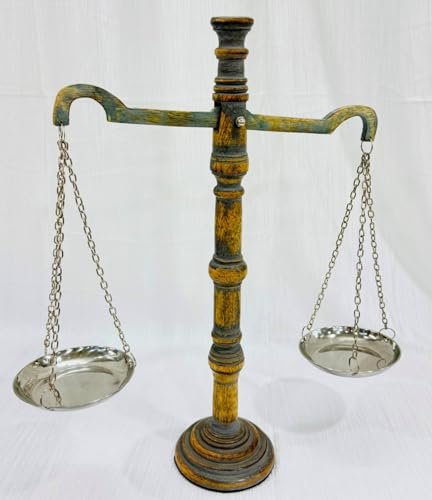 Scales of Justice Libra Scale Justice Scales Law Office Decor Brass Balance Scales Law Art Lawyer Decor Unique Gift Ideas New Favors (Weight scale Rustic Gray (7.75X3.25X11.5))