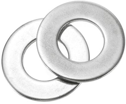 sourcing map 40 arandelas planas de acero inoxidable M14 304, arandelas lisas de 14 mm de diámetro interior, 25 mm de diámetro exterior de 1,5 mm de grosor, espaciadores planos para tornillos, pernos