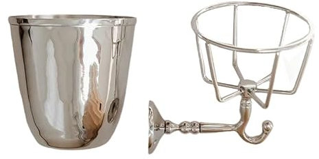 Opal Wall Vessel, Wand montiert Messing Container Vase, Multi-Funktions Hanging Organizer für Haus, künstliche Pflanzen, Outdoor, Post organisieren, Frühling Sommer Dekoration (Silbrig)