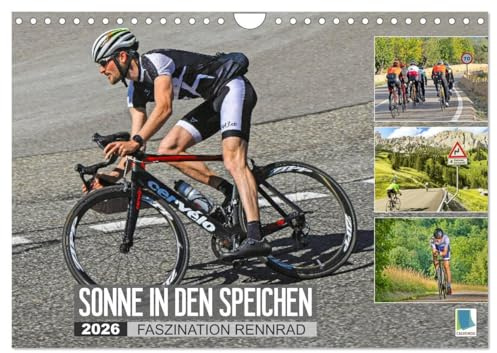 Sonne in den Speichen - Faszination Rennrad (Wandkalender 2026 DIN A4 quer), CALVENDO Monatskalender: Auf schmalen Laufrädern sportlich durch das Jahr (CALVENDO Sport)
