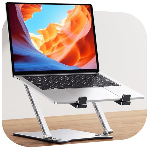 Babacom Ultra-Sottile Supporto PC Portatile, Altezza Regolabile Laptop Stand con Doppia Barra, Design Areato e Pieghevole, Ergonomico Supporto Laptop Compatibile con Portatili e Tablet (10-15.6)