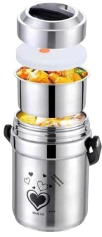 1.8L Stainless Steel Lunch Box | Portable Hot Food Flask with Leakproof Thermal Insulation Design for Soup Rice Noodles Office School Travel Camping Picnic Meals