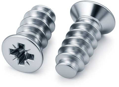 HEXATON Euroschrauben mit Senkkopf - 4 x 13 mm - 10 Stück - Möbelschrauben für Scharniere, Schubladenführungen