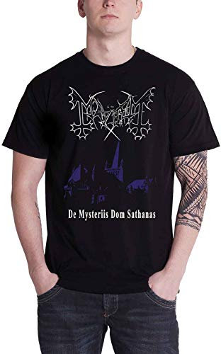 Plastichead Herren Mayhem-De Mysteriis Dom Sathanas T-Shirt, Schwarz, L