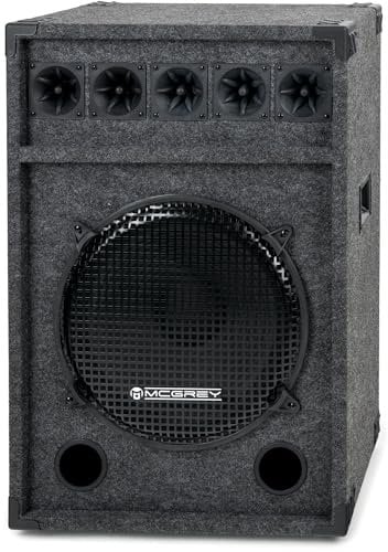 McGrey Festival 15 PA Lautsprecher - Lautsprecherbox mit 38cm (15) Subwoofer - DJ Box mit Holzgehäuse und Tragegriffen - 2-Wege Speaker mit 600W