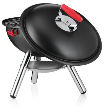 Bodum FYRKAT Picknick Holzkohle-Grill, Schwarz
