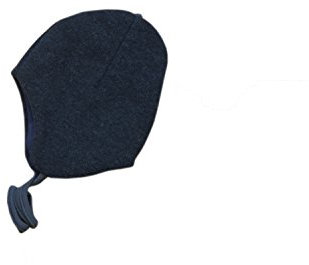 iobio Mütze INKA Wollvlies 100% kbT Wolle GOTS (Dunkelblau, 43/45 (1))