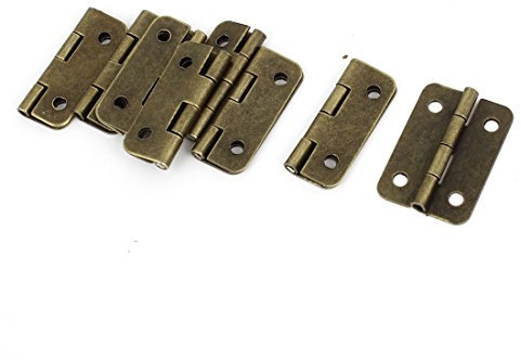 sourcing map Giratorio Ventana Cajón Puerta Bisagras, 3cm, Bronce Tono, 8 Piezas