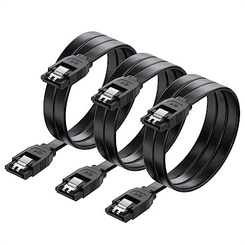 Cable Matters Pacco da 3 Cavo SATA III 6.0 Gbps (Cavo SATA 3) Colore Nero – 60cm