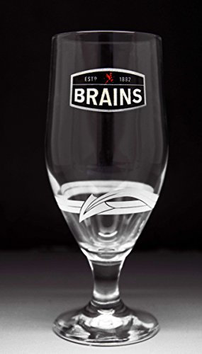 Personalised Branded Half Pint Brains Ale Beer Chalice Glass, Engraved Gift - Enter Your Own Custom Text