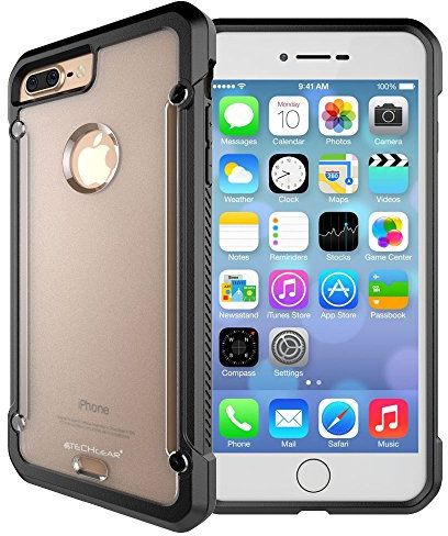 TECHGEAR iPhone 8 Plus iPhone 7 Plus Hülle - [Fusion Armor] Schlanker Hybrid, Stoßfänger-Hülle, Stoßfest, TPU-Schutzhülle Kompatibel mit Apple iPhone 8 Plus & iPhone 7 Plus Case (Frost/Schwarz)