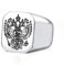 Bishilin Adler Ring Herren, Gothic Ringe Edelstahl Siegelring Quadrat Hochglanzpoliert Partnerring Silber Ring Personalisiert Größe 60 (19.1)