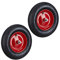 Roue de brouette Caoutchouc 200 kg, Lot de 2, Roue de Rechange avec axe, Caoutchouc essieu 4.80 4.00-8, Noir-Rouge