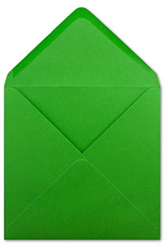 25 Quadratische Briefumschläge Grün - 15,5 x 15,5 cm - 100 g/m² Nassklebung spitze Klappe - aus der Serie Colours-4-you - Glüxx-Agent