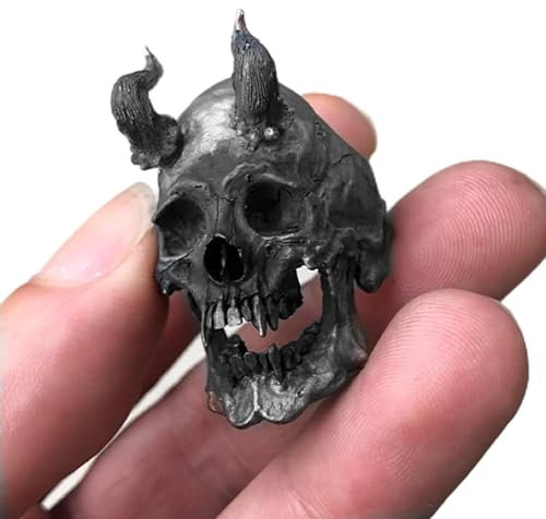 Detail Black Demon Skull Ring Horned Satan Devil Biker Ringe Herren Punk Goth Schmuck