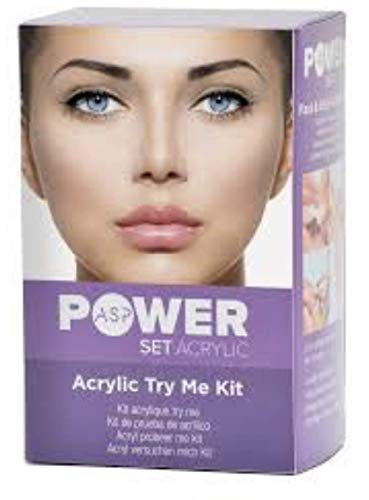 ASP Power Set Acrylic Nails Try Me Kit - with Brush, Prep, Powder and Liquid
