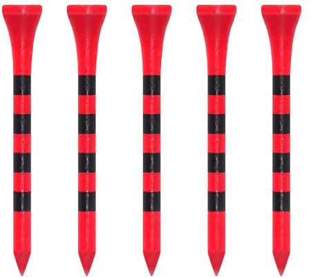 Zivisk Tee Golf Bois 70mm Lot de 100 Tees Golf en Bambou - Rouge