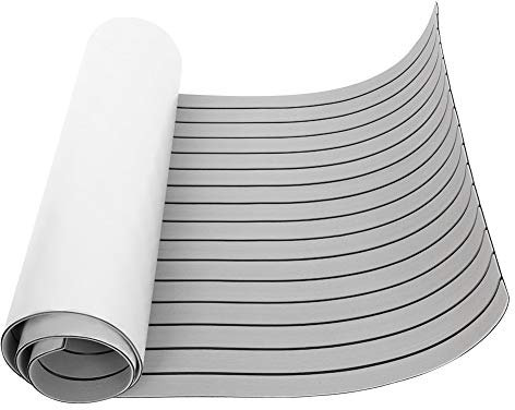 Wakects Boot Yacht Deck,Boot Teppich Selbstklebend Eva Teak Decking Sheet Bootsboden Fit für Yacht,rutschfest Matte Marine für Yacht und Wohnmobil,240 x 90 x 0,6 cm(Hell grau)