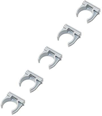 Rohrschelle Rohrclip aus Kunststoff 50 Stück | 16-20-25-32-40 mm | Grau Rohrhalter | Rohrklemme Rohrbefestigung (20 mm - 50 Stück)