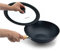 Uno Casa Blue Carbon Steel Wok Pan - 12 Inch Non-Stick Wok with Lid, Durable Flat Bottom Wok, Compact, Induction Wok for Both Indoor and Outdoor Cooking - Removable Wooden Handle Included